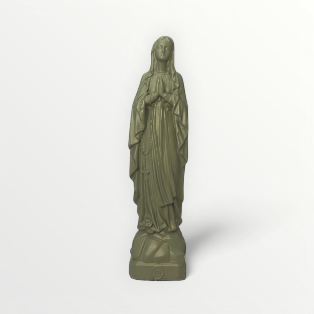 Vierge Marie de Lourdes 12 cm vert olive