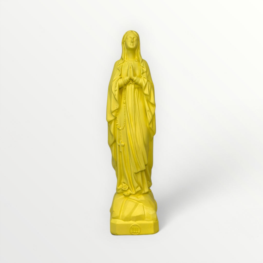 Vierge marie de Lourde 23cm jaune citron