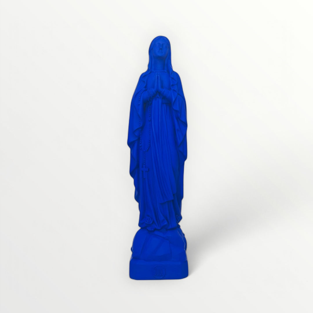 Vierge marie de lourdes 30cm bleu indigo