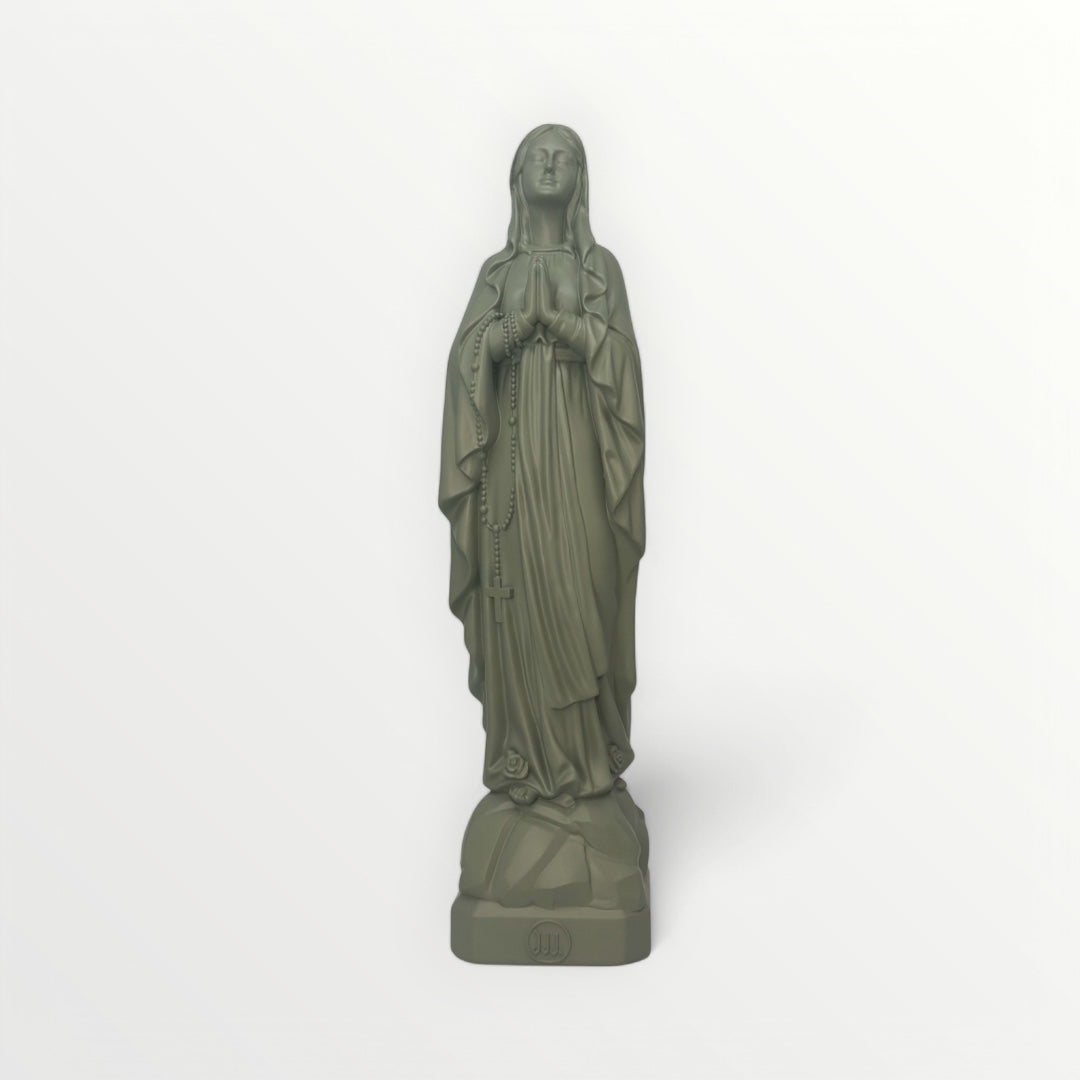 Vierge marie de lourdes 30cm olive