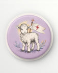 badge agnus dei parme illustration agneau pascal