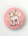 badge agnus dei parme paques illustration agneau pascal