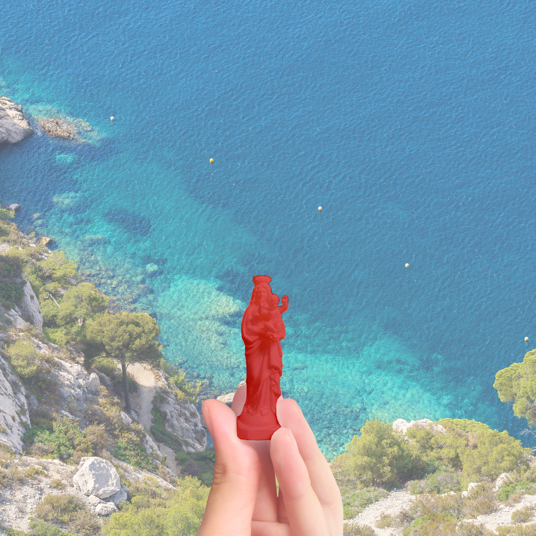 Mini figurine de Notre-Dame de la Garde corail