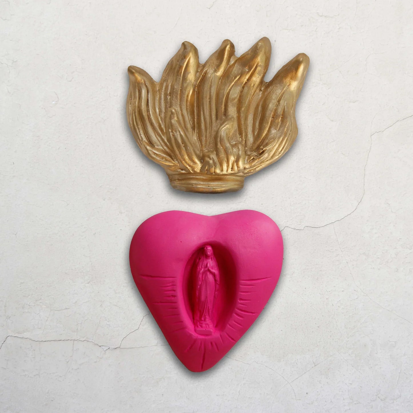 Ex-voto décoration murale coeur "Flamboyant"