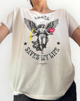 T-shirt col évasé rond manche courte - Angel