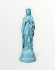 statuette marie aux fleur bleu givre