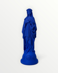 statuette marie aux fleurs bleu indigo
