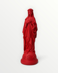 statuette marie aux fleurs rouge carmin