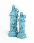 statuette notre dame de la garde couleur bleu givré