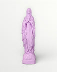 statuette vierge de lourdes pastel decoration paques parme