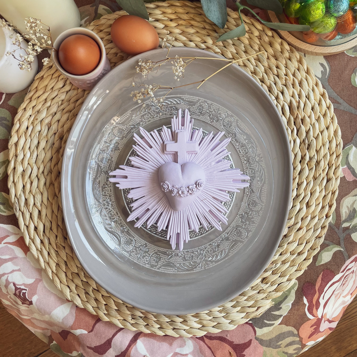Ex-voto cœur "Vital" - Rose parme