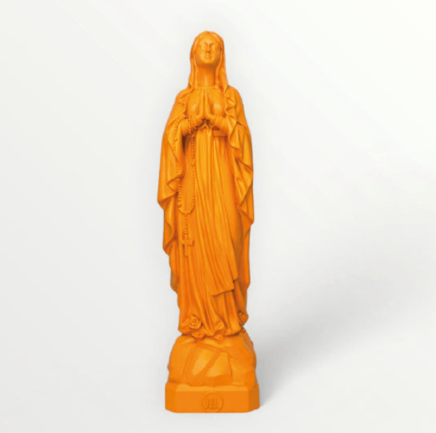 Statuette Vierge Marie Lourdes 23cm - J'AI VU LA VIERGE - Couleur intemporelle