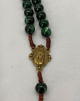 Chapelet Notre-Dame de Fatima en Malachite Reconstituée médaillon