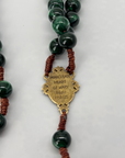 Chapelet Notre-Dame de Fatima en Malachite Reconstituée médaillon de dos