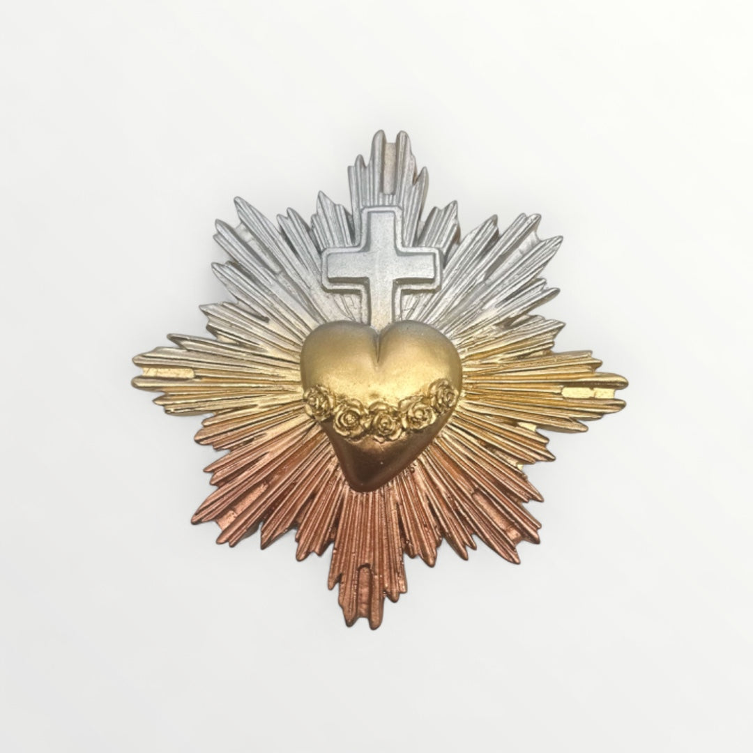 Coeur ex voto rouge ou jaune en terre cuite avec ailes amovibles - France Coeur ex voto rouge ou jaune en terre cuite avec ailes amovibles - France