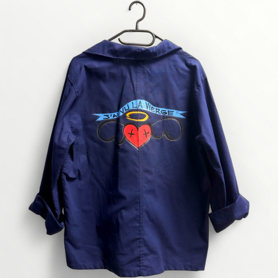 Chinese blue jacket I saw the Virgin with winged heart