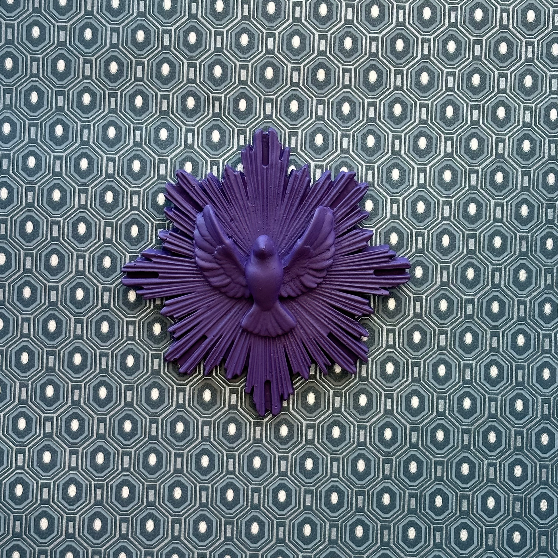 Ex-voto décoration murale oiseau "envole-moi"- couleurs Automne/Hiver violet