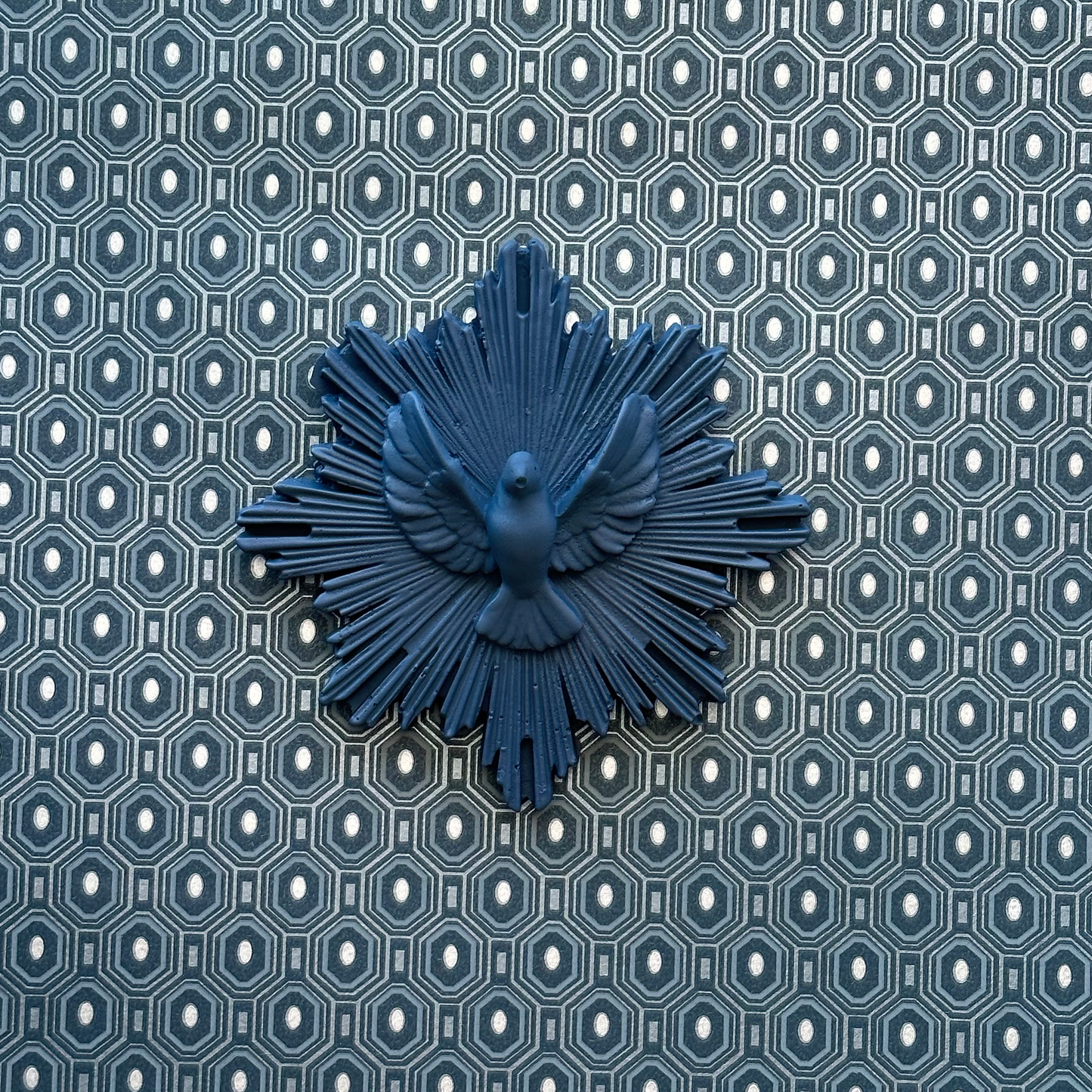 Ex-voto décoration murale oiseau "envole-moi"- couleurs Automne/Hiver bleu outremer