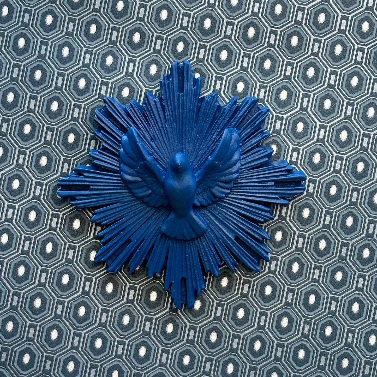 Ex-voto décoration murale oiseau "envole-moi"- couleurs Automne/Hiver bleu tornade