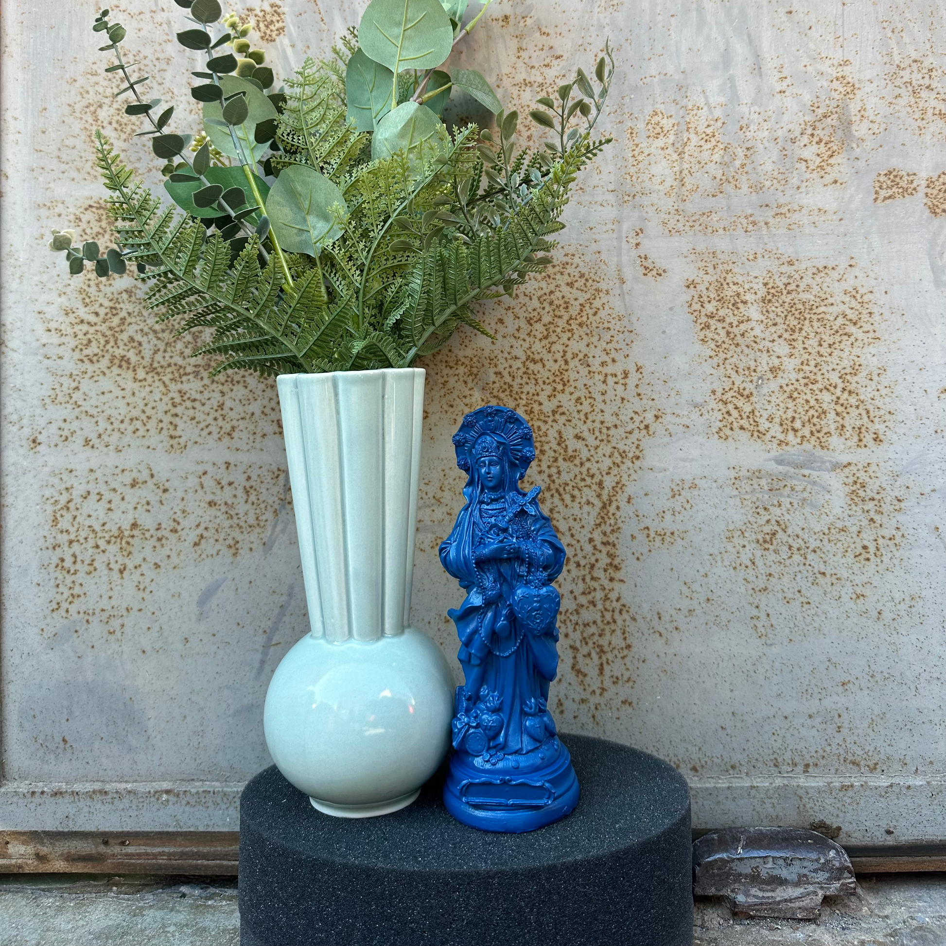 Statuette Sainte Erzulie-Freda - Couleurs automne/hiver bleu tornade