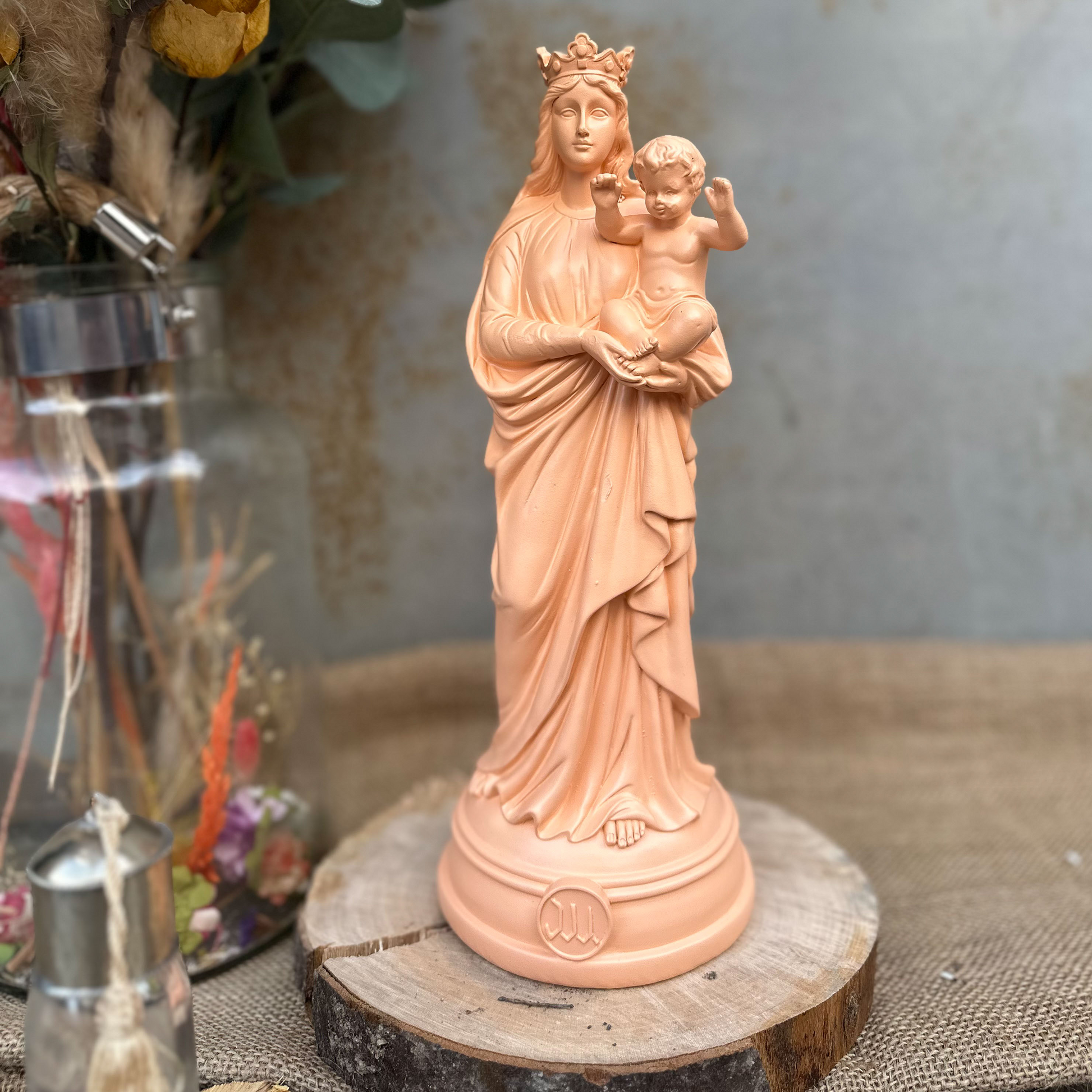 Statuette décoration d'intérieur Notre-Dame de la Garde, J'ai vu la Vierge de 30 cm -Couleurs Printemps | Été pêche