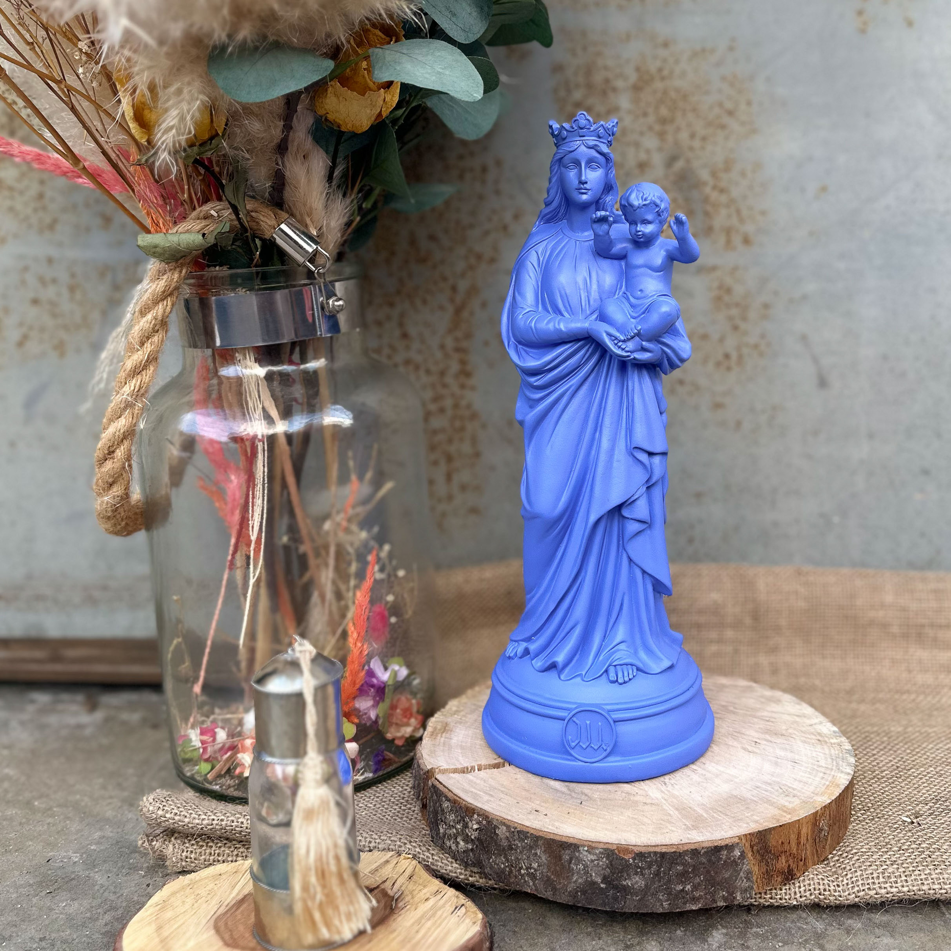 Statuette décoration d'intérieur Notre-Dame de la Garde, J'ai vu la Vierge de 30 cm -Couleurs Printemps | Été lavande