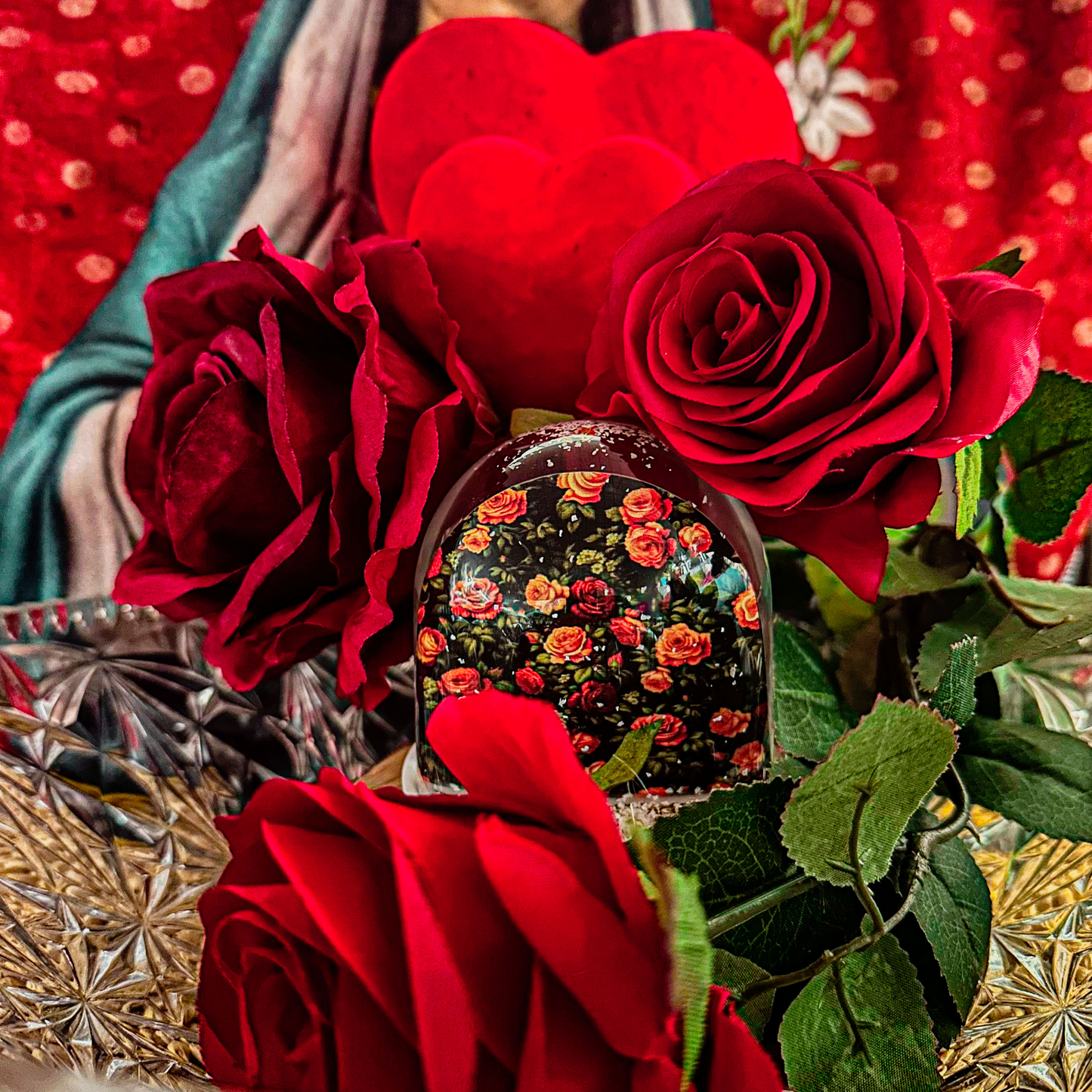 Boule à neige "Bouquet de roses éternelles" - spécial Saint-Valentin