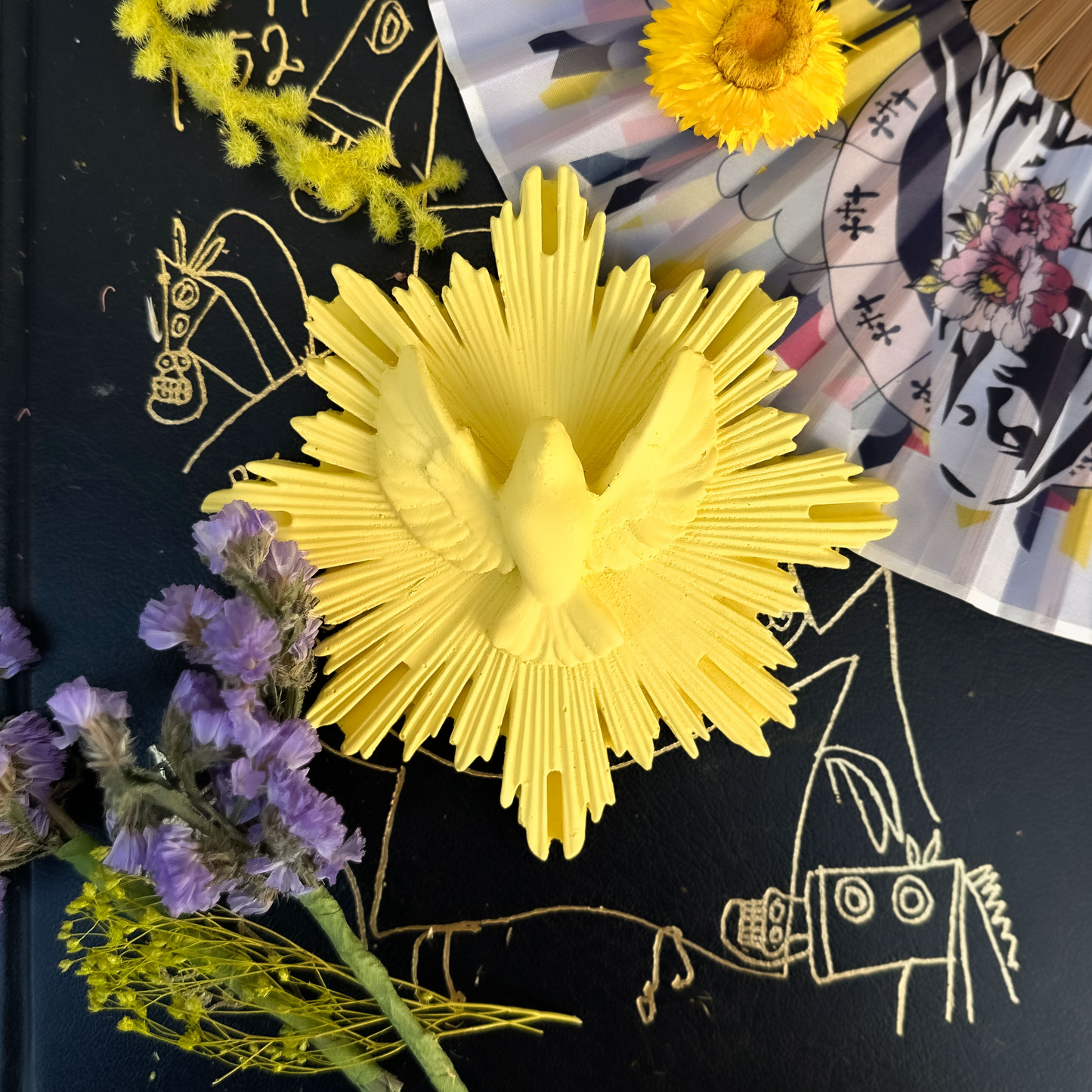 Ex-voto oiseau décoration murale Envole-Moi - couleurs printemps | été citron