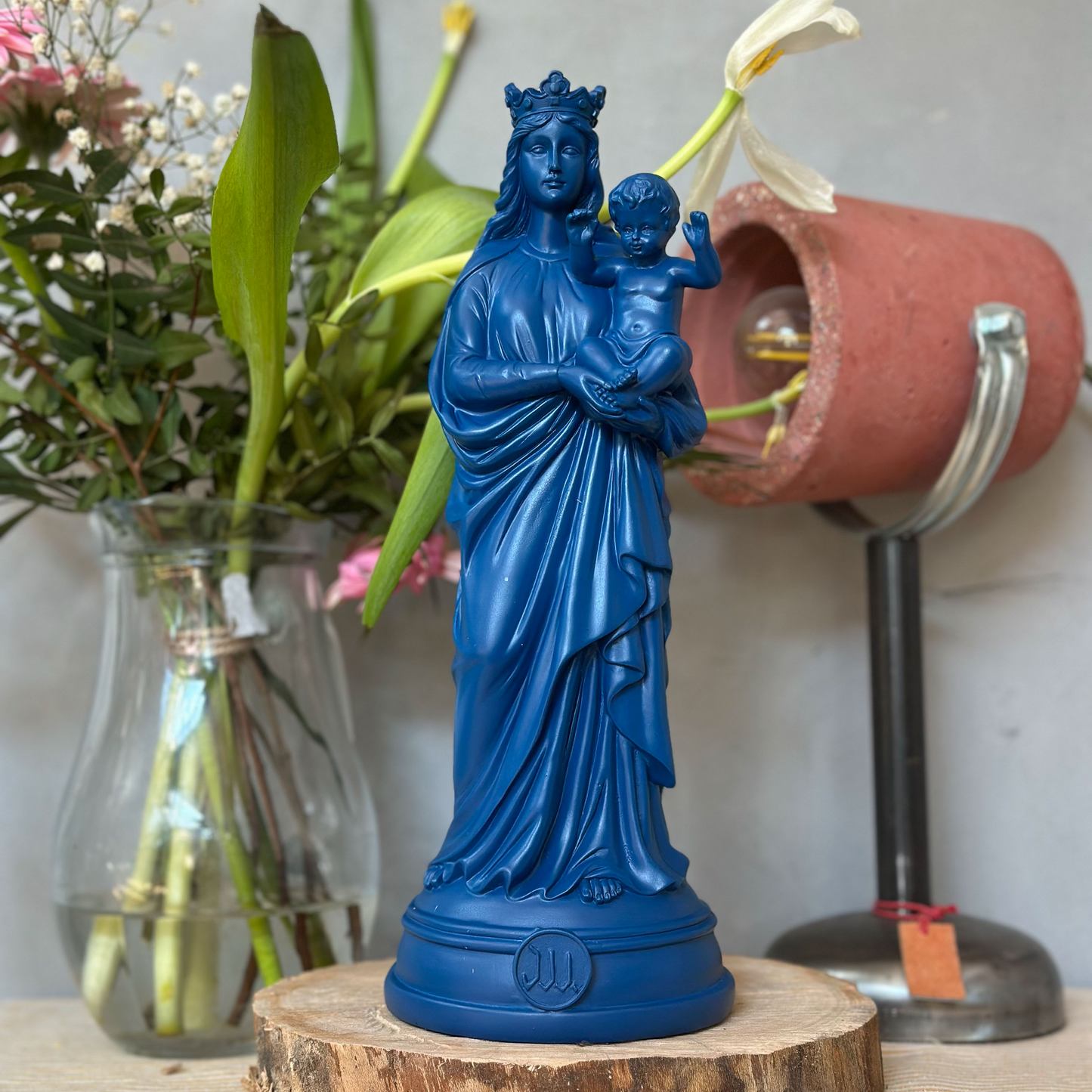 Statuette la Vierge de Notre-Dame de la Garde - les intemporelles Bleu tornade 