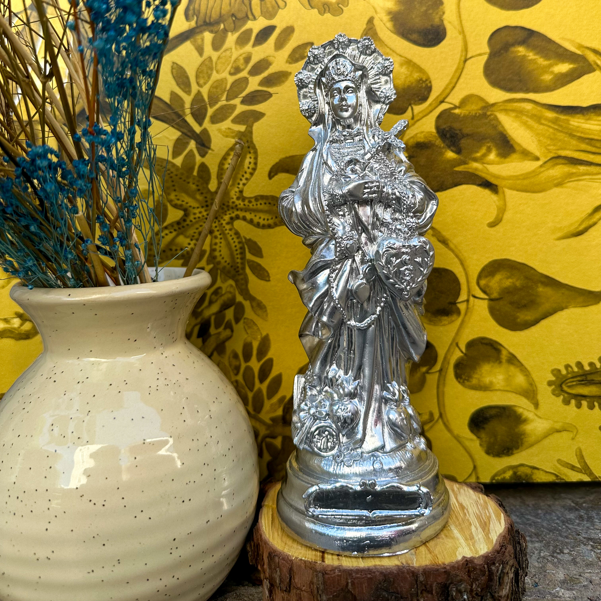 Statuette Sainte Erzulie-Freda - couleurs intemporelles argent 
