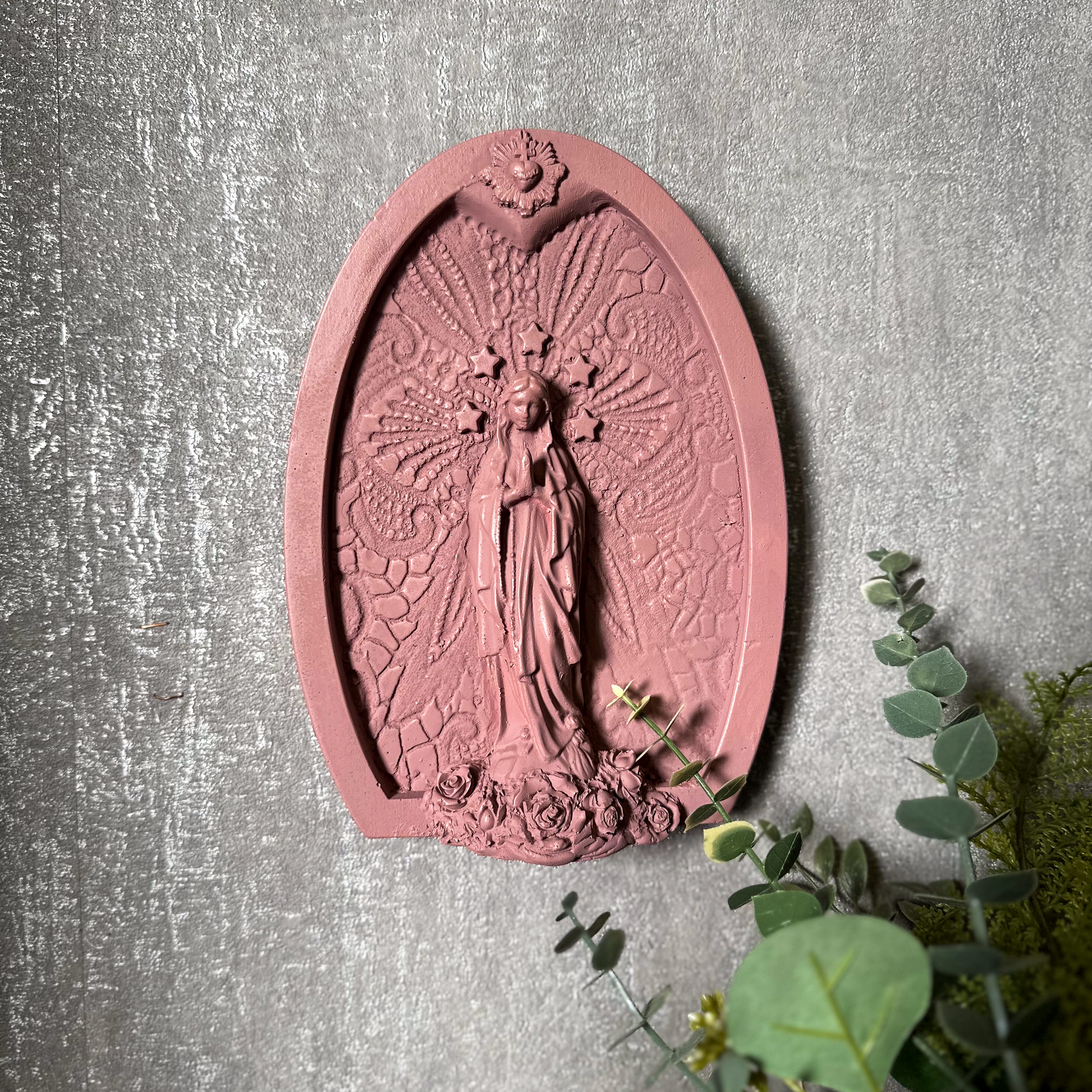 Ex-voto décoration murale "Délicate" couleurs de saison argile rose