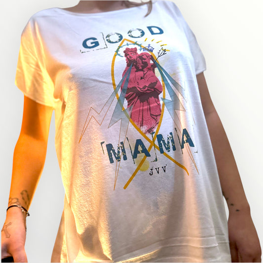 T-shirt col évasé manche courte - GOOD MAMA - J'ai vu la Vierge