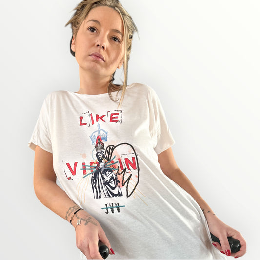 T-shirt col évasé manche courte - LIKE VIRGIN - J'ai vu la Vierge