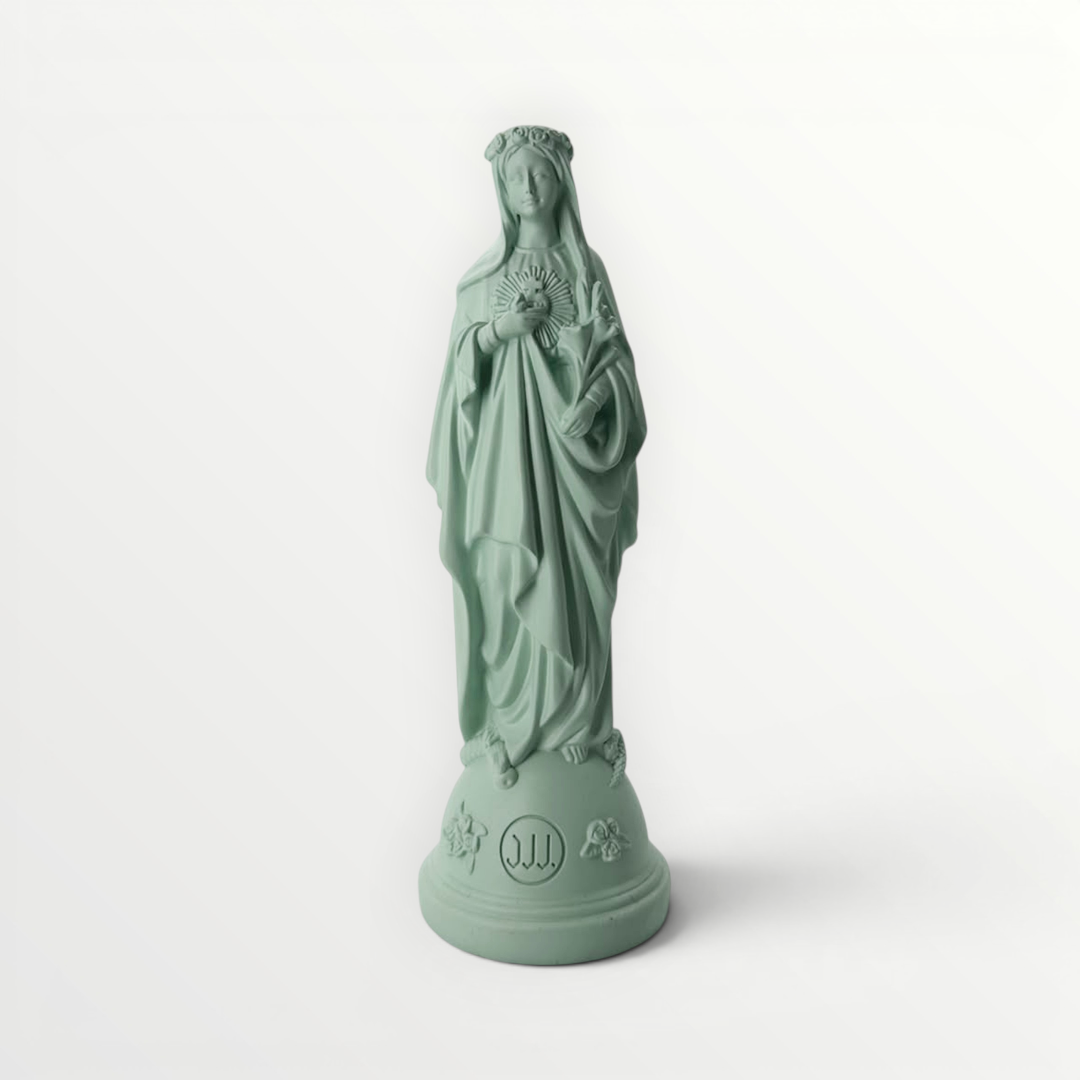 Statuettes of Mary with Flowers - timeless colors