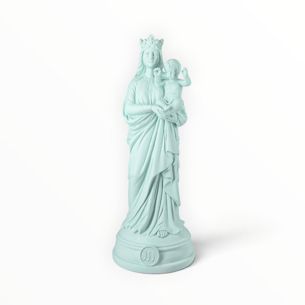 Statuette Bonne-Mère 30 cm couleur Bleu Nuage – Notre-Dame de la Garde peinte à la main à Marseille