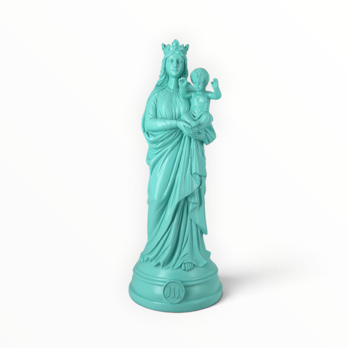 Statuette Bonne-Mère 30 cm couleur Bleu Splash – Notre-Dame de la Garde peinte à la main à Marseille