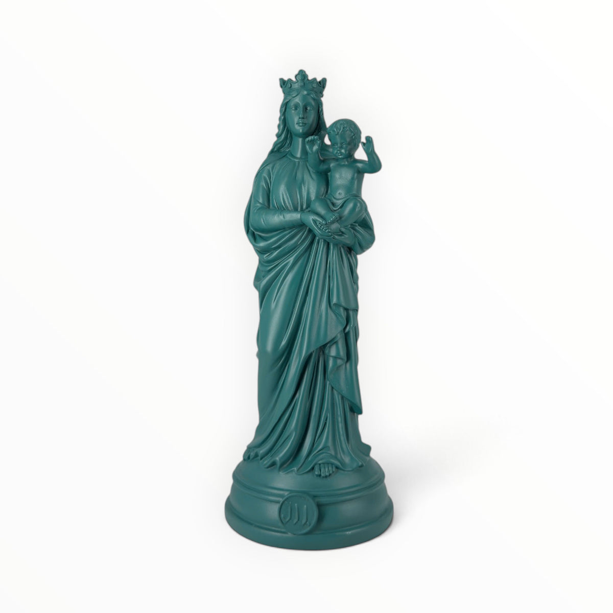 Statuette Bonne-Mère 30 cm couleur Bleu Gloria – Notre-Dame de la Garde peinte à la main à Marseille