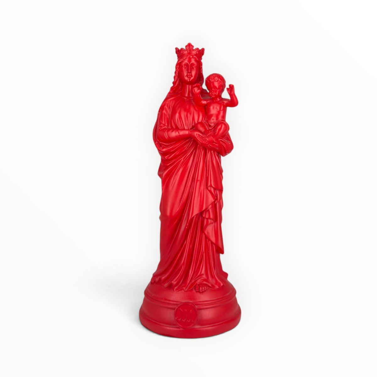 Statuette Bonne-Mère 30 cm couleur Rouge Carmin – Notre-Dame de la Garde peinte à la main à Marseille
