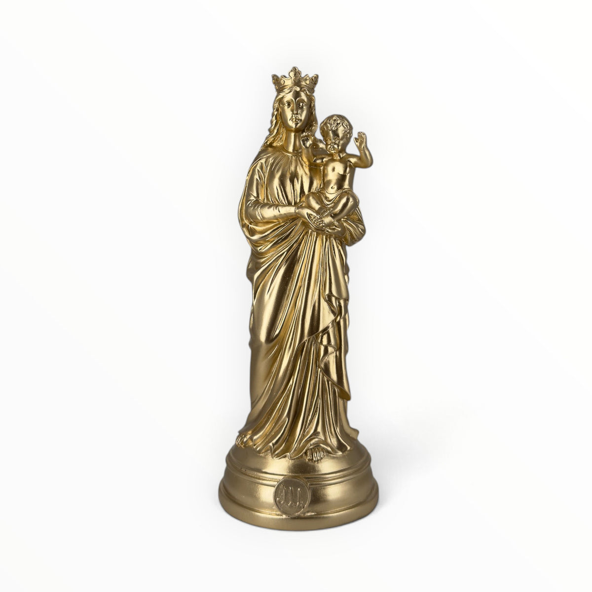Statuette Bonne-Mère 30 cm couleur Or – Notre-Dame de la Garde peinte à la main à Marseille