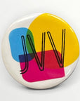 Round button badge 25 mm design I saw the Virgin, heart of Mary and ex-voto