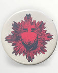 Round button badge 38 mm design Virgin, Jesus, ex-voto