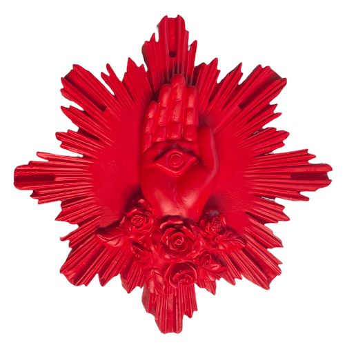 Ex-voto main "La main de Marie" - Automne / Hiver rouge tagada