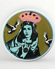 Round button badge 38 mm design Virgin, Jesus, ex-voto