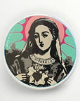 Round button badge 38 mm design Virgin, Jesus, ex-voto