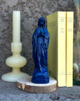 Statuette Vierge Marie Lourdes bleu marine