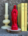 Statuette Vierge Marie Lourdes rouge carmin