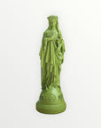 Statuette de la Vierge Marie aux Fleurs vert kaki