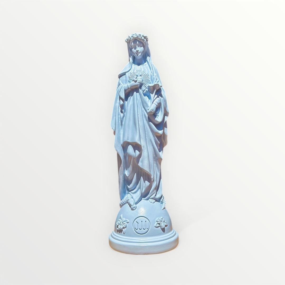 Statuettes la Vierge Marie aux Fleurs 22cm - Couleurs de saison brume 