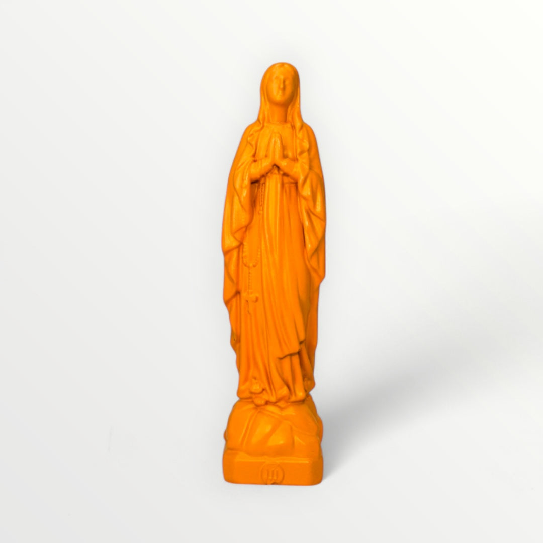 Vierge Marie de Lourdes 12 cm orange mandarine