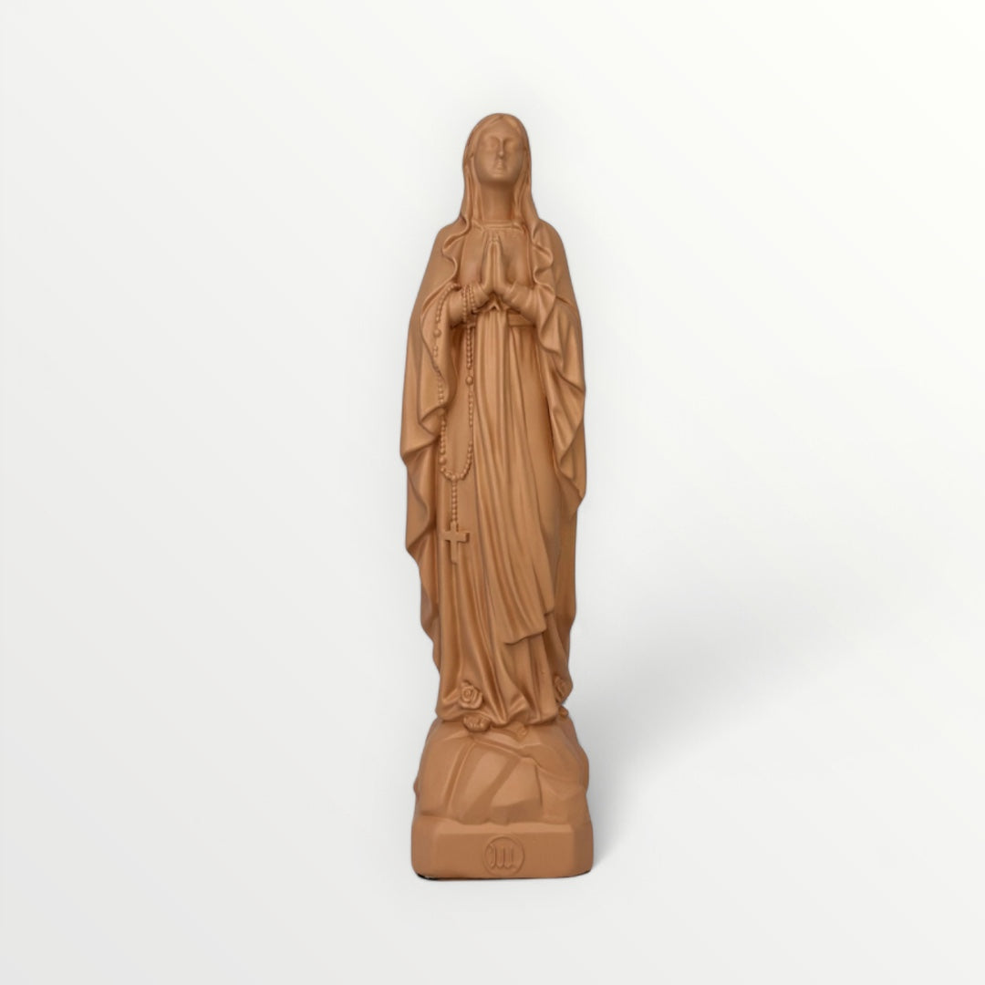 Vierge marie de Lourde 23cm beige nut's